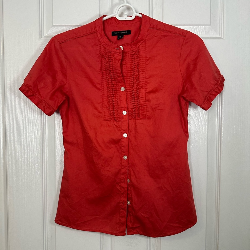 Banana Republic Orange Women's Button Down Shirt